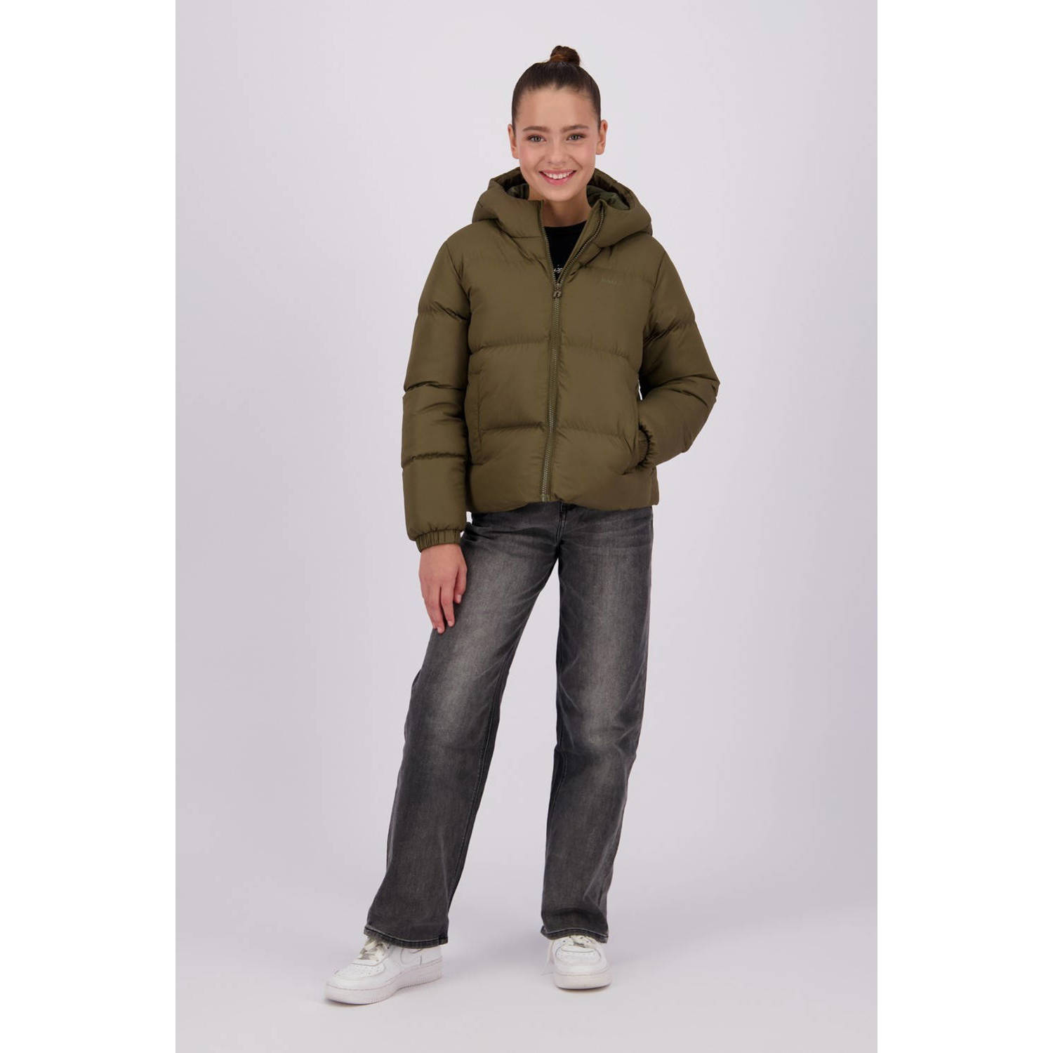 Raizzed gewatteerde winterjas Lize army groen Meisjes Polyester Capuchon 116