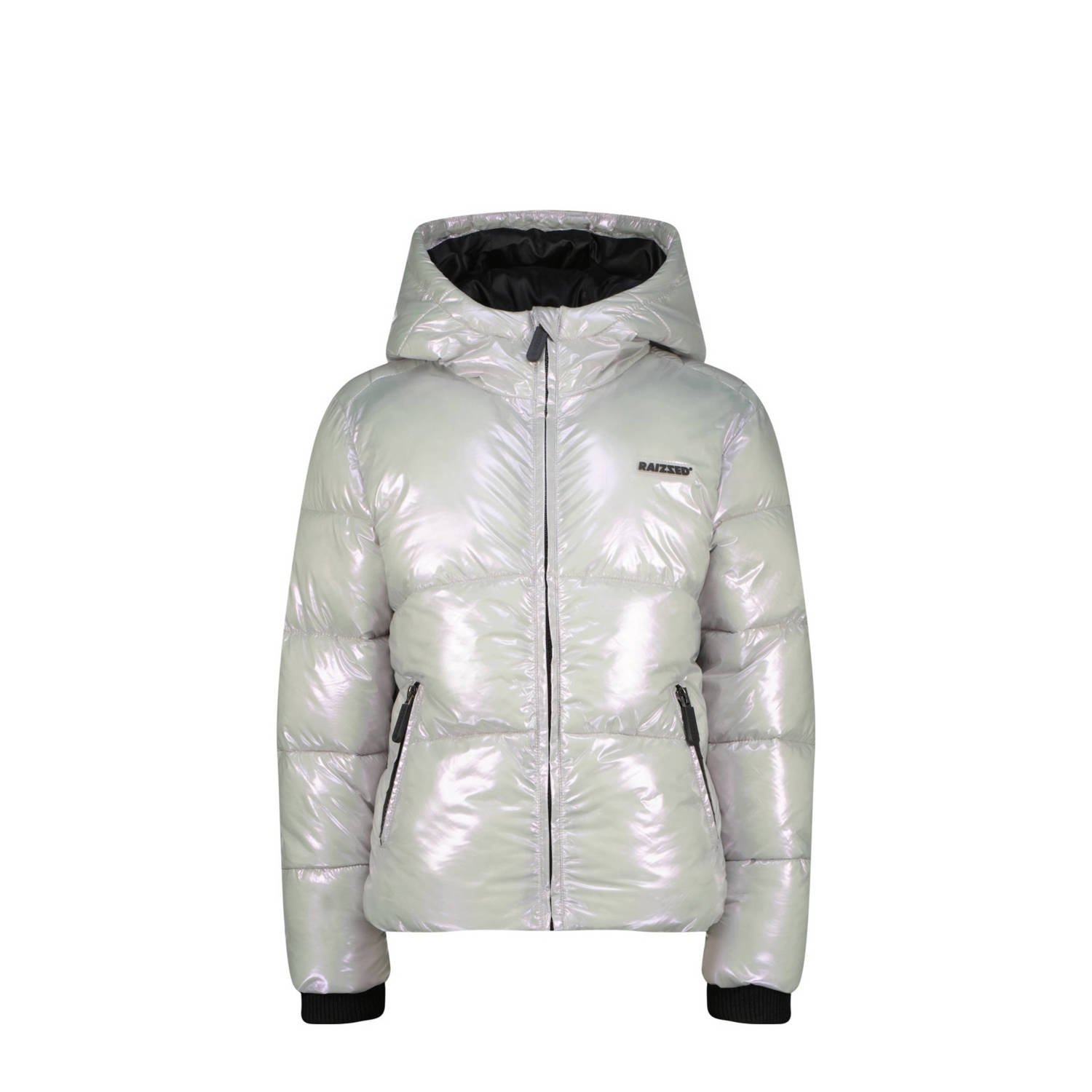 Raizzed gewatteerde winterjas Marly zilver metallic Meisjes Polyester Capuchon 116