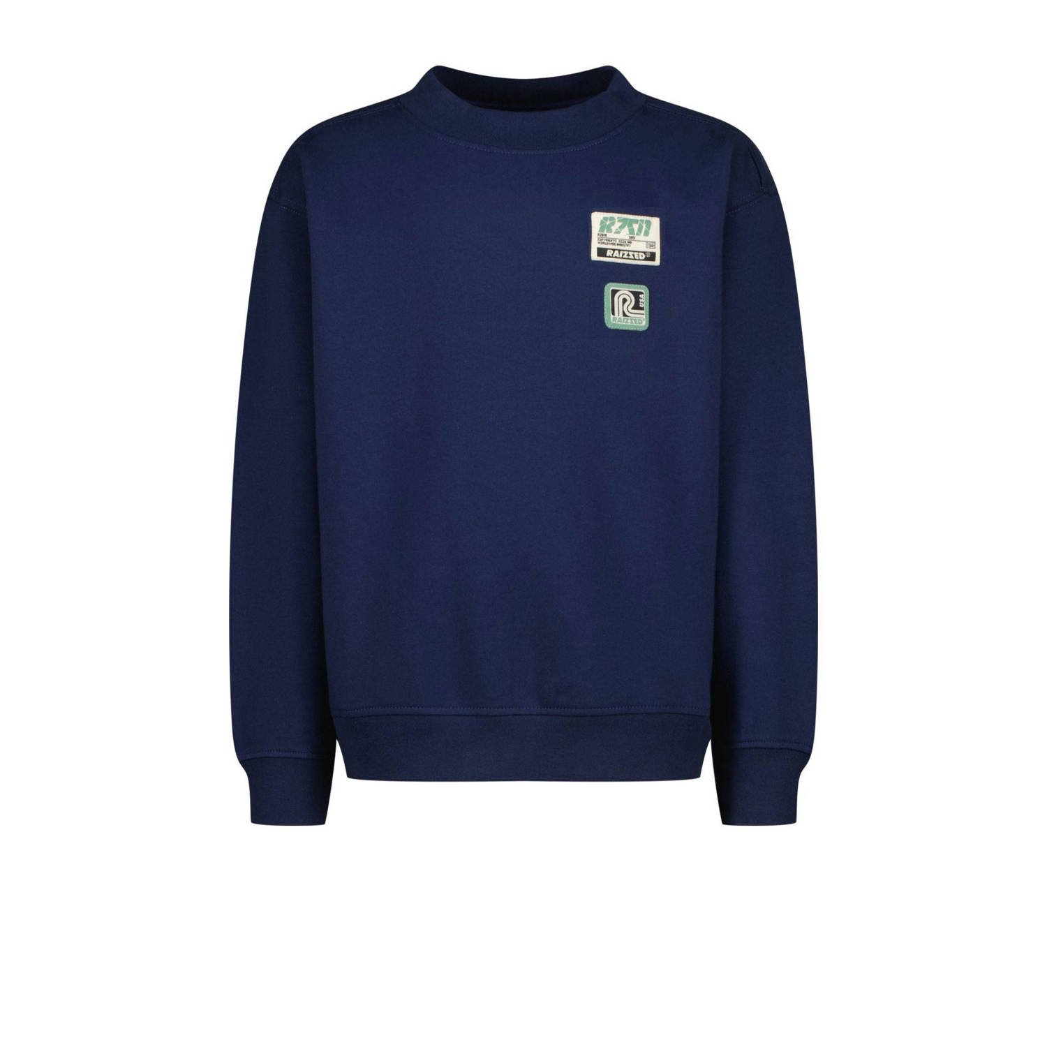 Raizzed sweater Oxnard met printopdruk donkerblauw Printopdruk 104