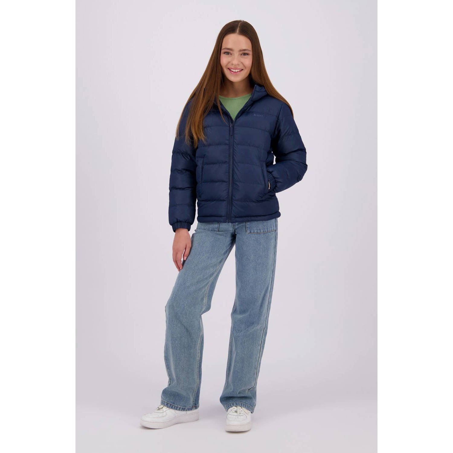 Raizzed gewatteerde winterjas Tandy donkerblauw Meisjes Polyester Capuchon 116