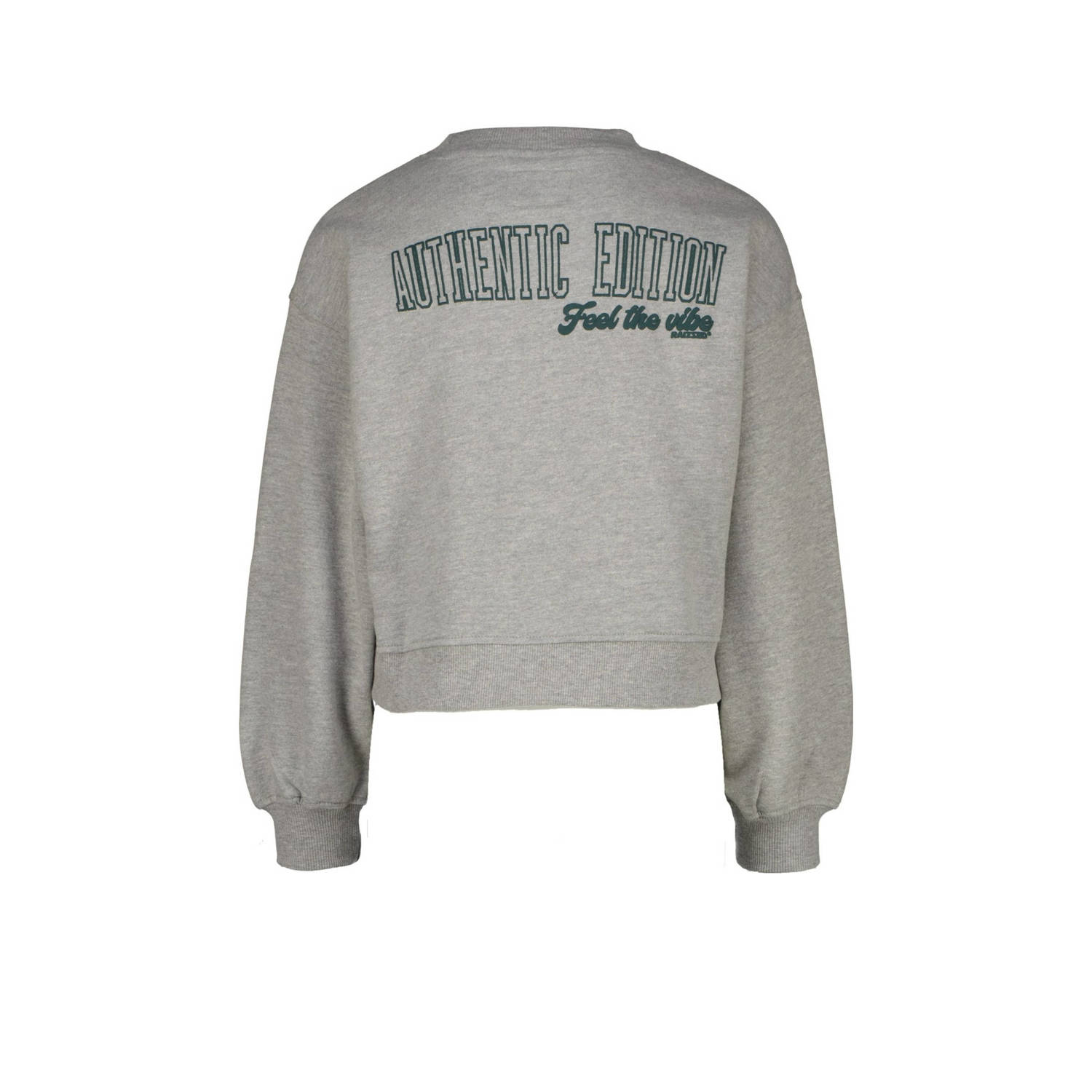Raizzed sweater Ruba met backprint grijs melange