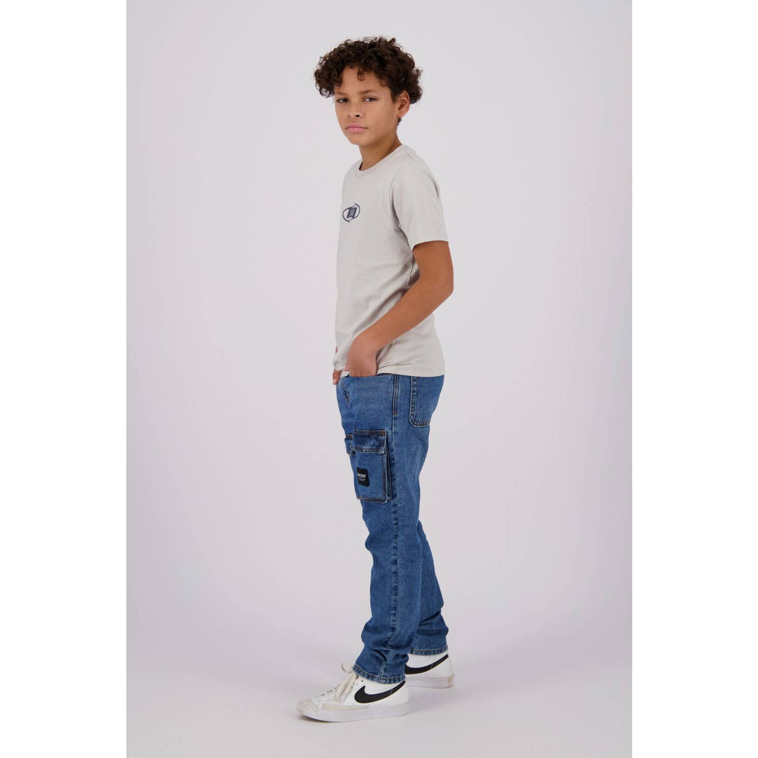 Raizzed T-shirt Abuja met printopdruk lichtgrijs