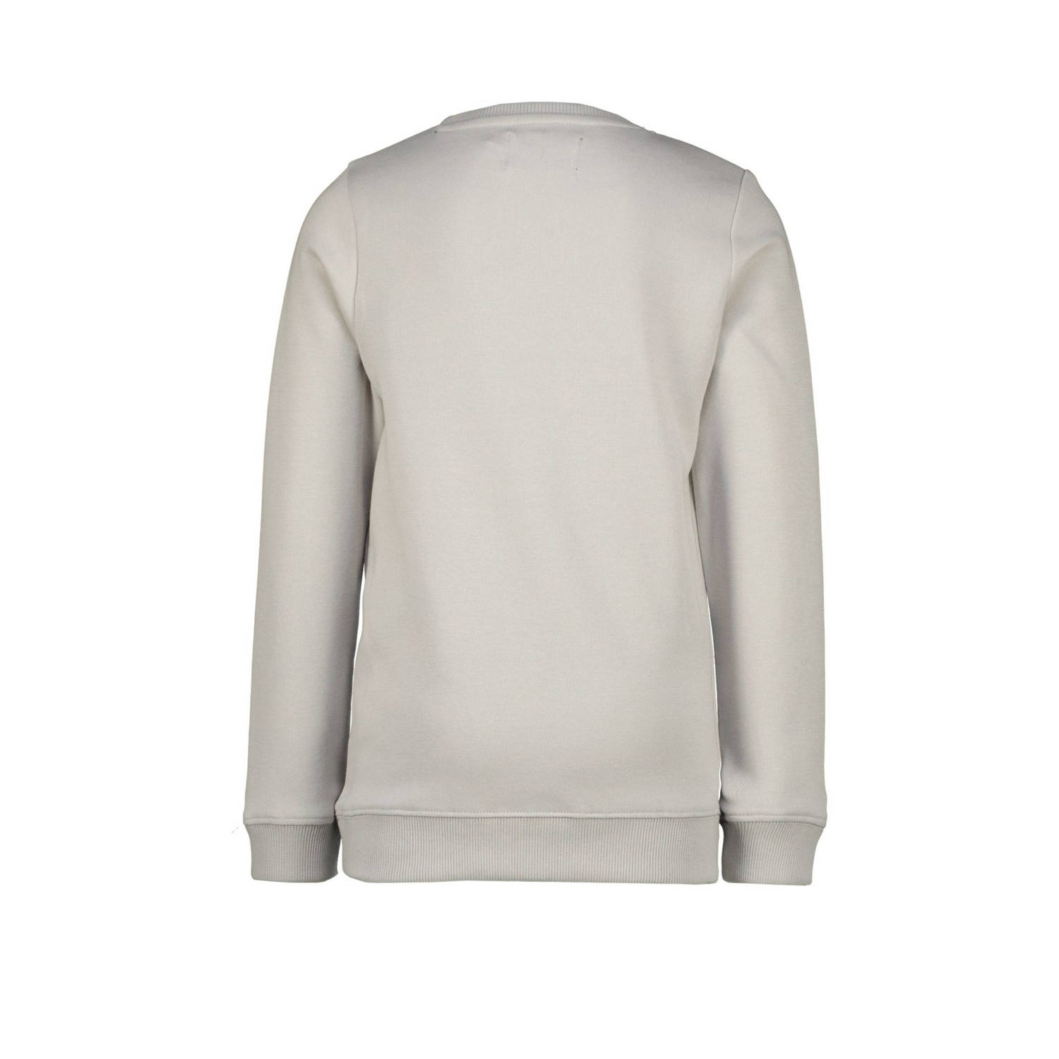 Raizzed sweater Naxos met printopdruk lichtgrijs oranje