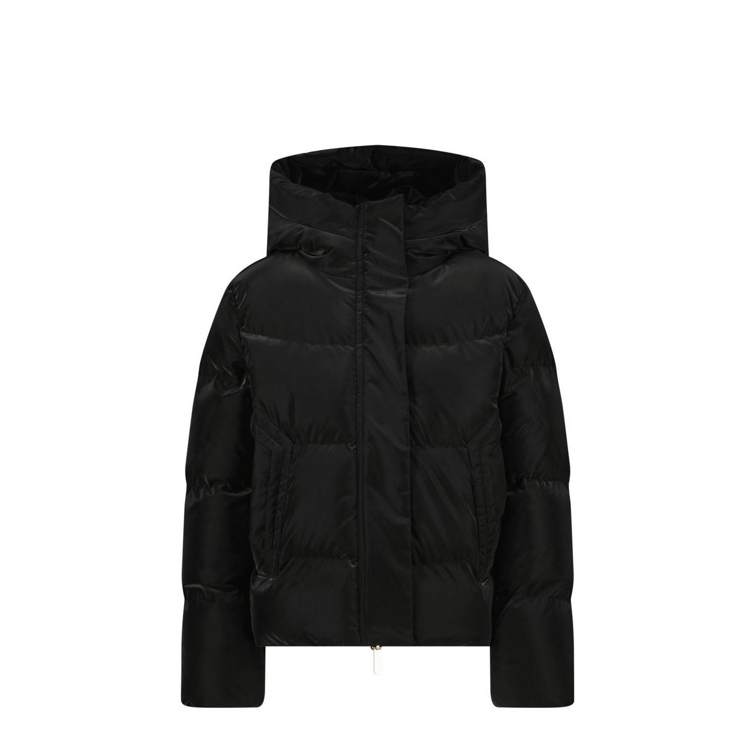 Raizzed gewatteerde winterjas Lucy zwart Meisjes Polyester Capuchon Effen 164