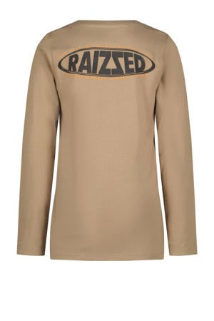 longsleeve Join met backprint lichtbruin
