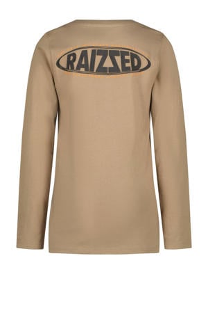 longsleeve Join met backprint lichtbruin