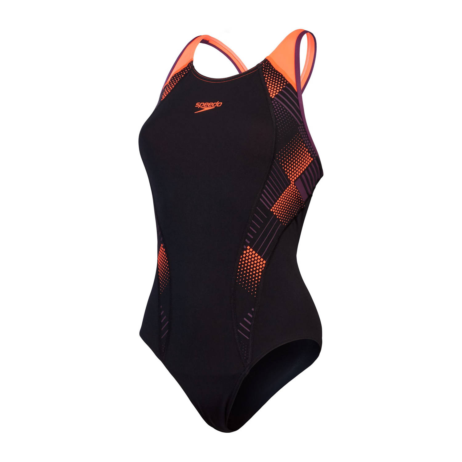 Speedo Endurance+ MAX sportbadpak Laneback zwart oranje