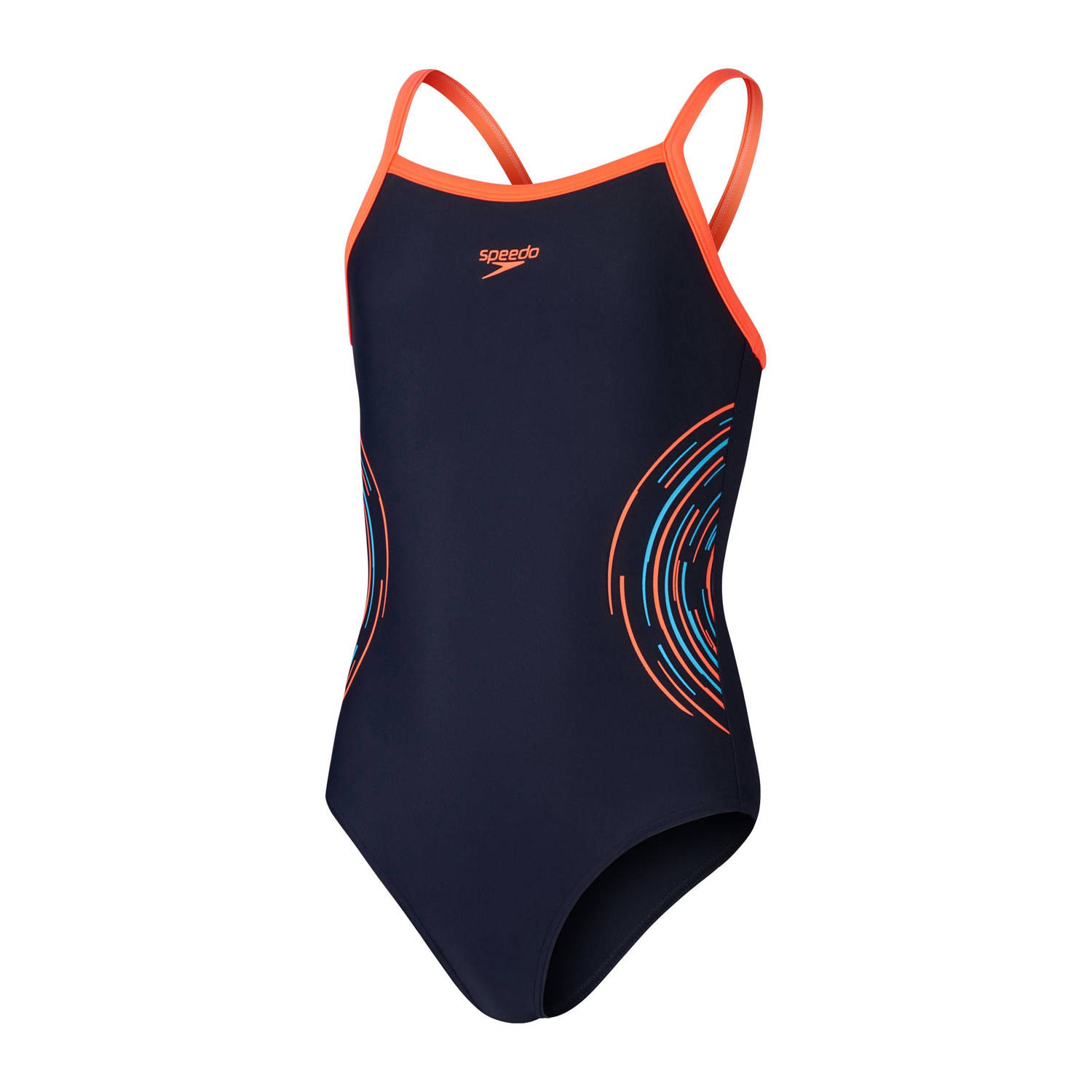 Speedo EnduraFlex sportbadpak Muscleback donkerblauw oranje