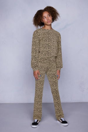 flared broek Bailey met Luipaard Jacquard Patroon