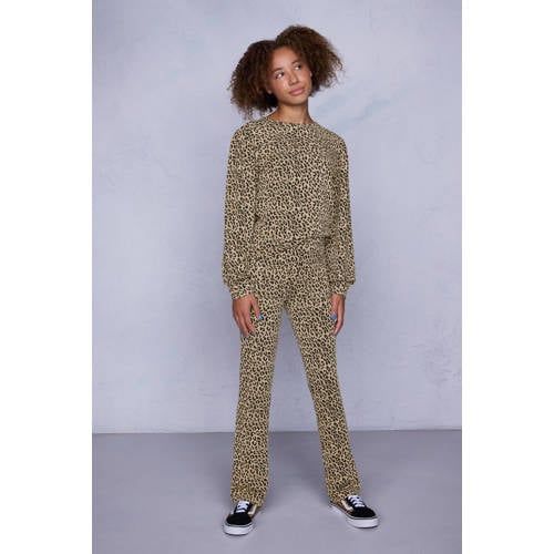 Coolcat Flare Broek Bailey met Luipaard Jacquard Patroon afbeelding