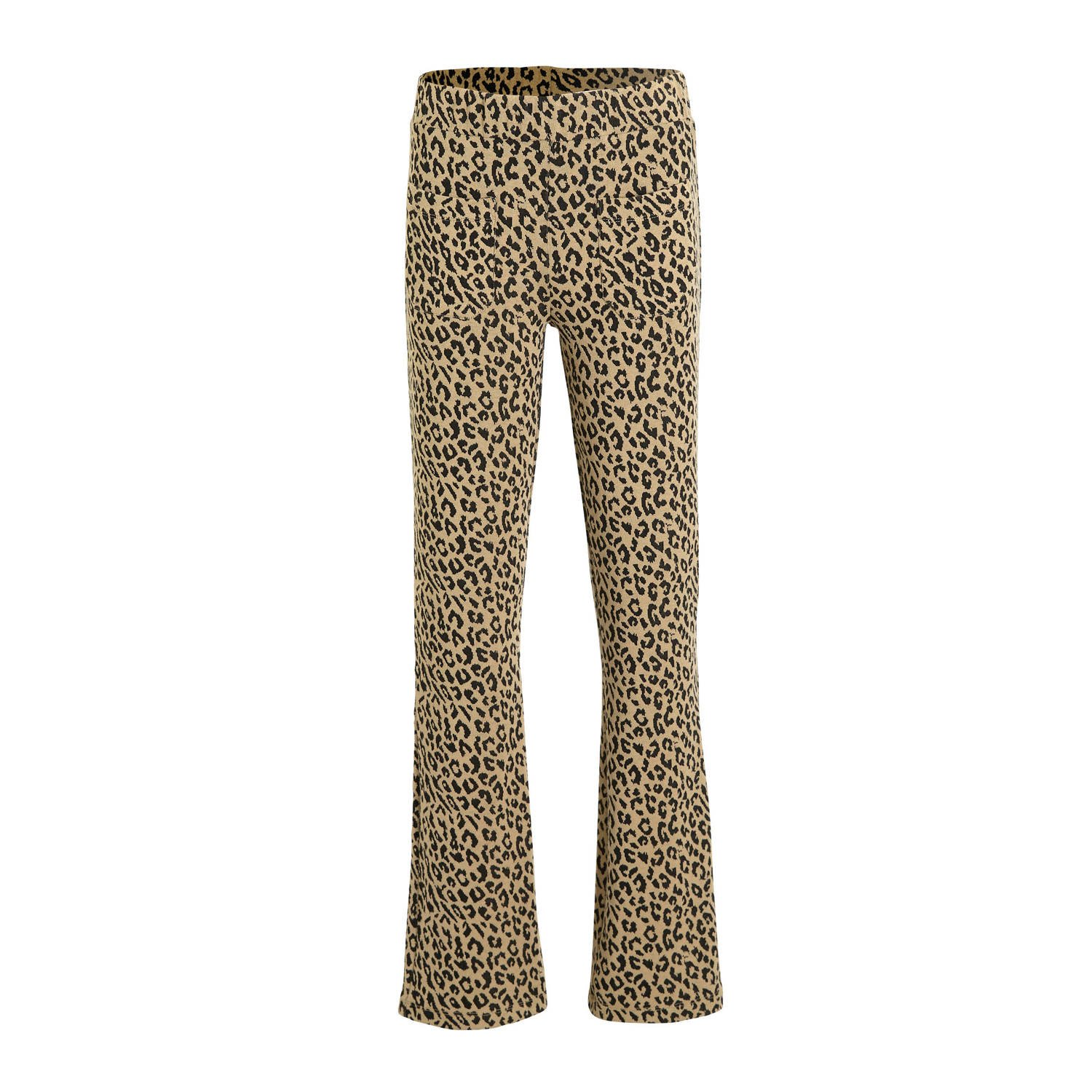 Coolcat Flare Broek Bailey met Luipaard Jacquard Patroon