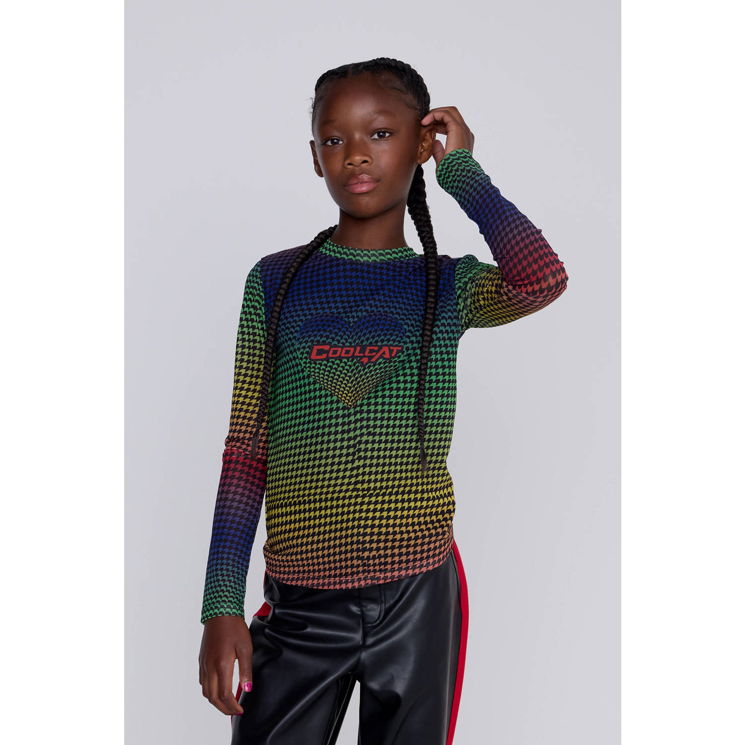 Coolcat Longsleeve Rainbow Mesh Top