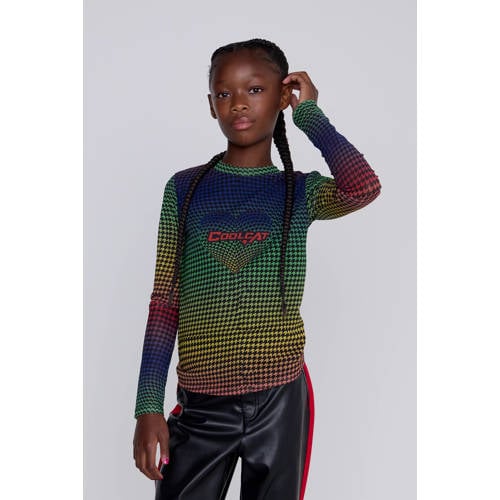 Coolcat Longsleeve Rainbow Mesh Top afbeelding