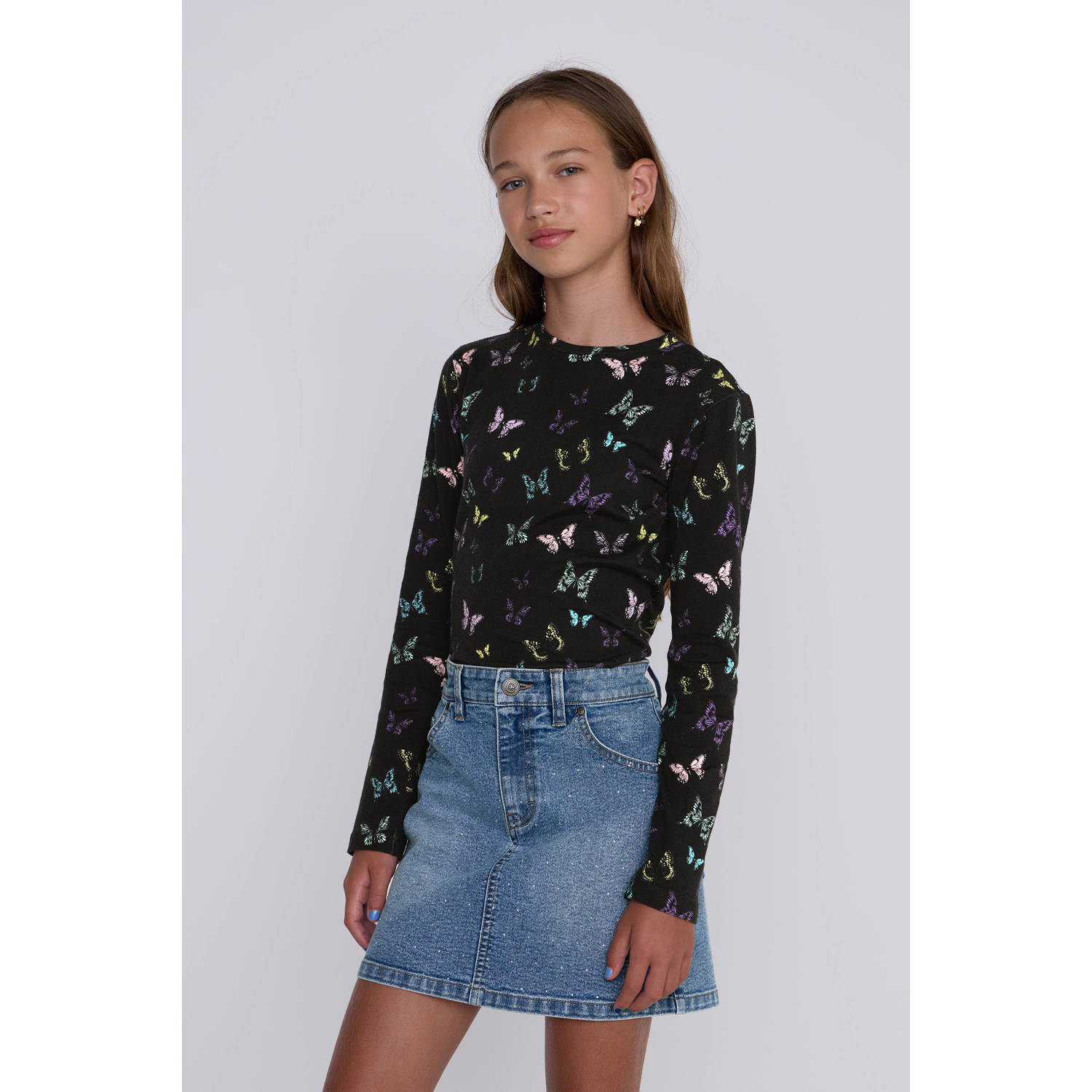 Coolcat Longsleeve Top Tyra met Vlinder All-over Print