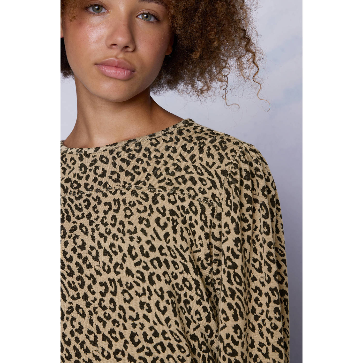 Coolcat Sweater Nina met Luipaard Jacquard Patroon