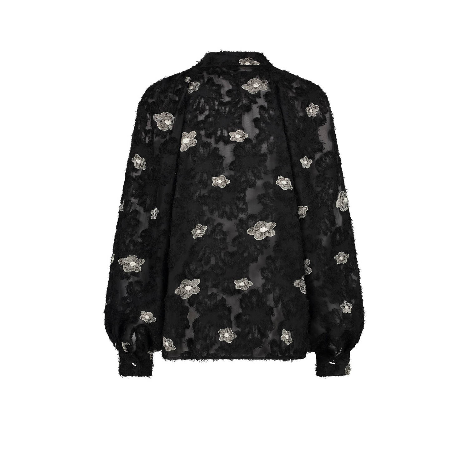 NUKUS gebloemde blouse Tatum zwart goud