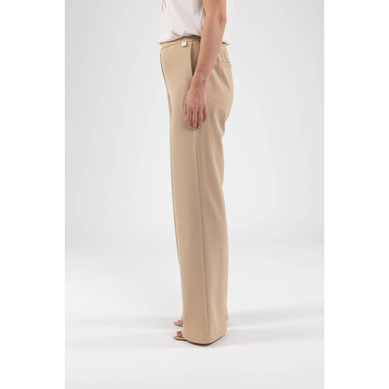 NUKUS wide leg broek Britt goud