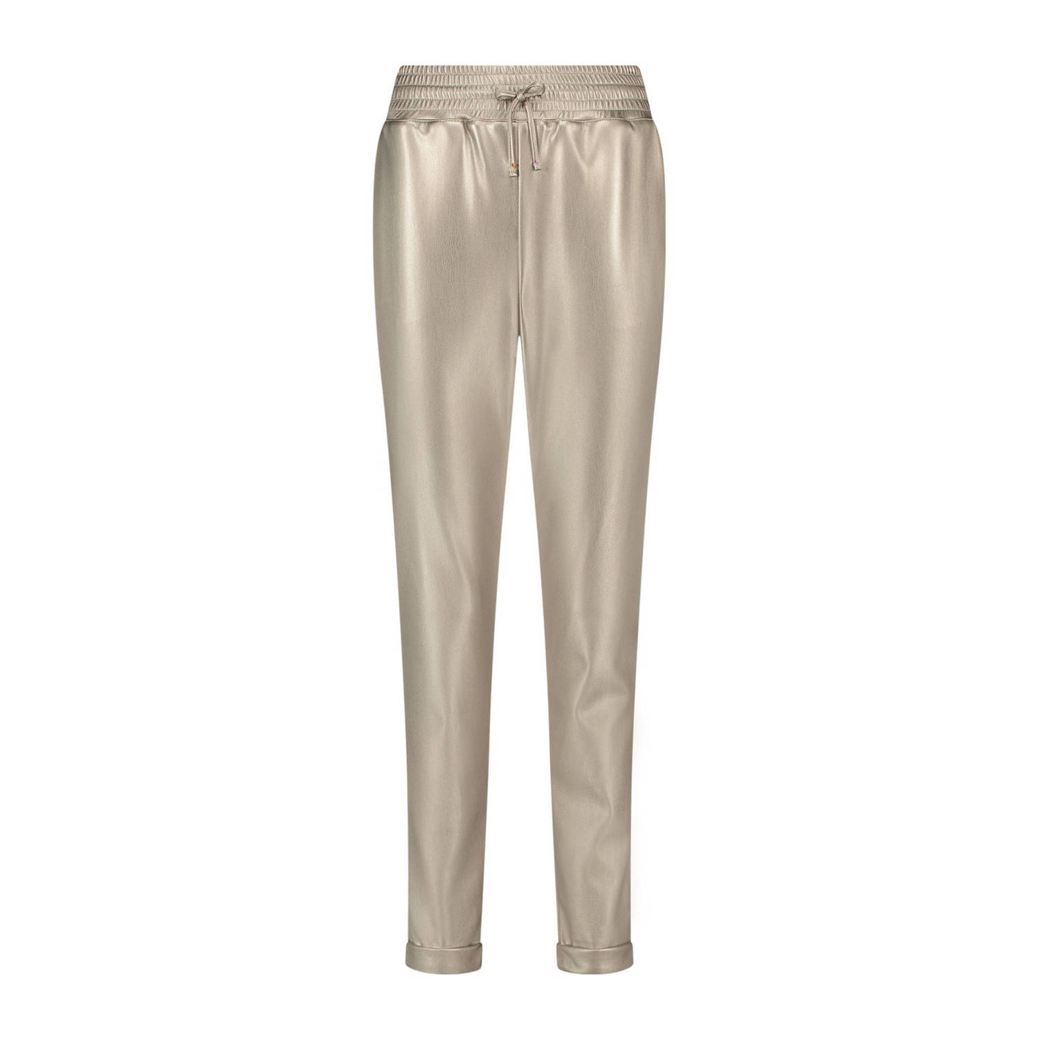 NUKUS Dames Broeken Paris Pants Pu Antraciet