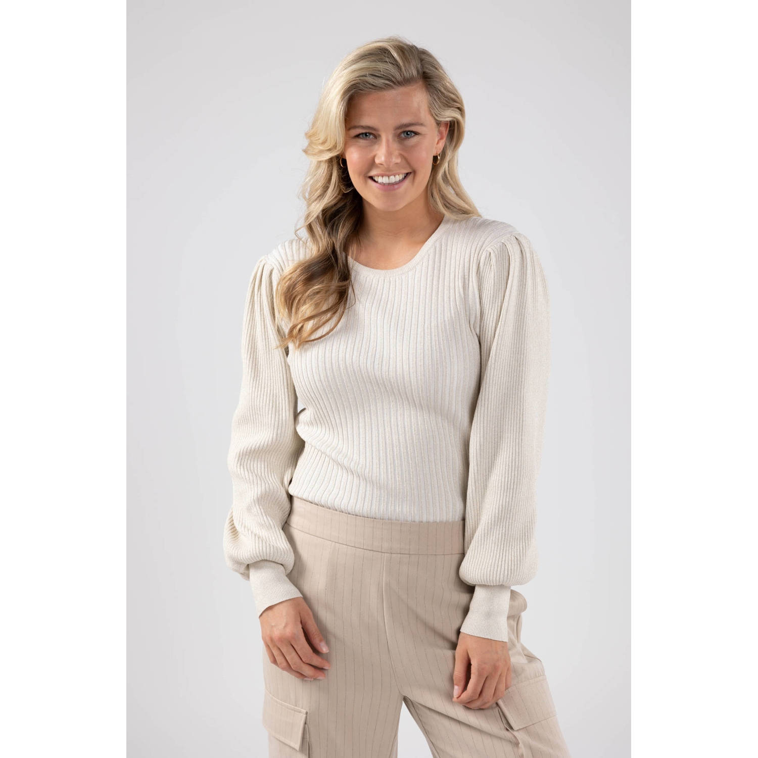 NUKUS Dames Truien & Vesten Mullberry Pullover Lurex Beige