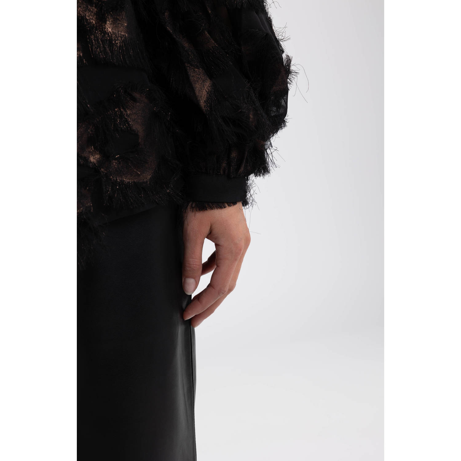NUKUS blousetop Gabriella zwart rose