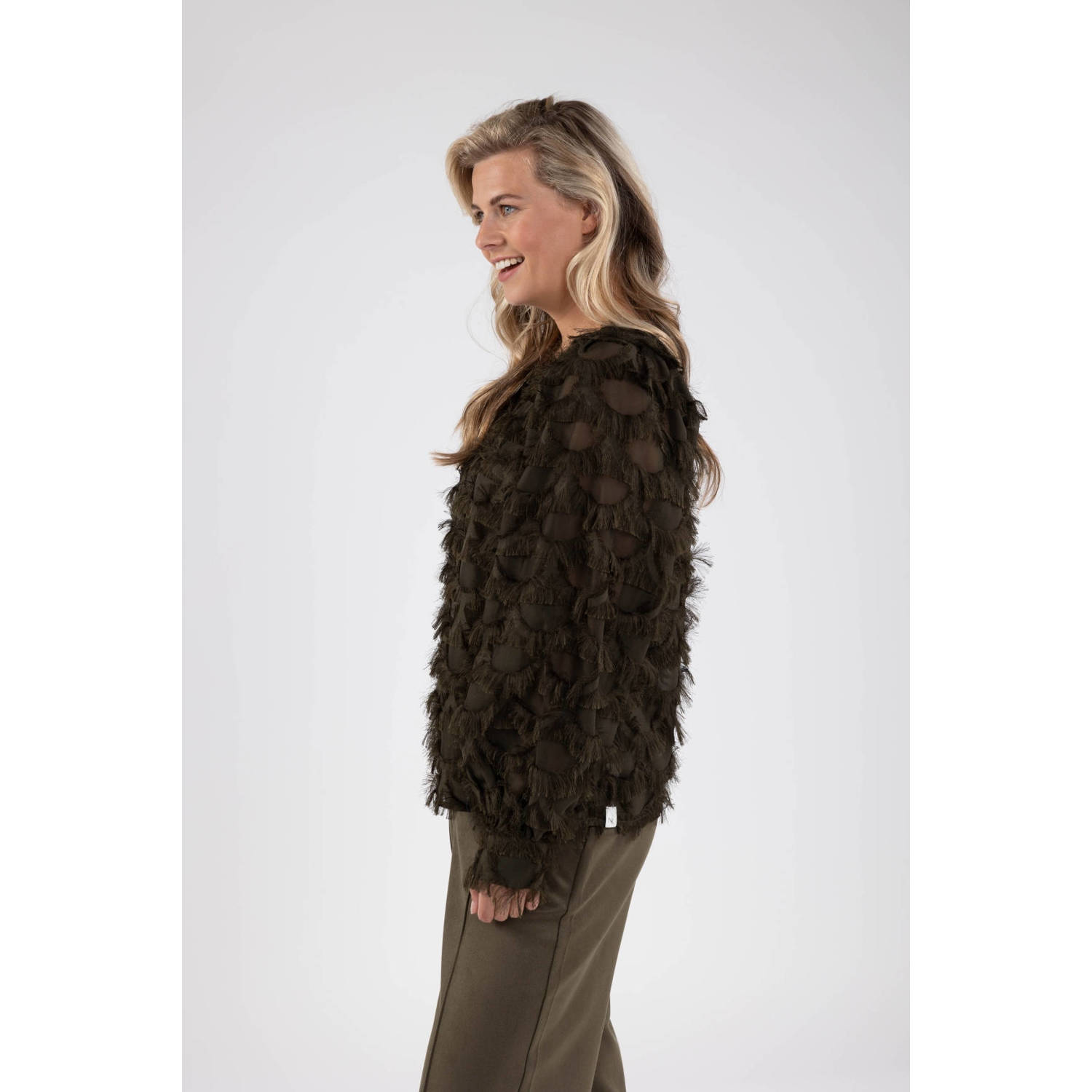 NUKUS blousetop Jade donkergroen