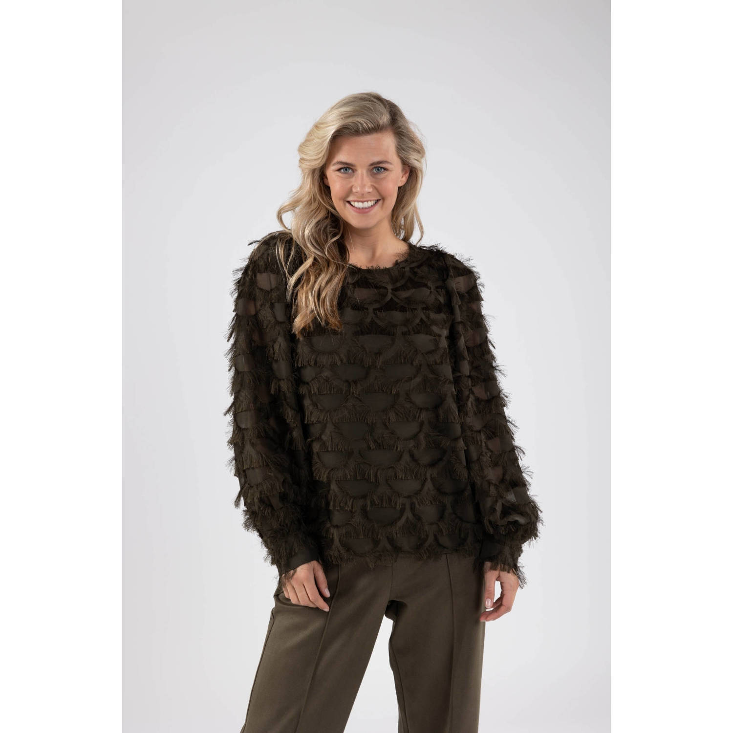 Nukus Jade Top Lange Mouw Fw240115 Green Dames