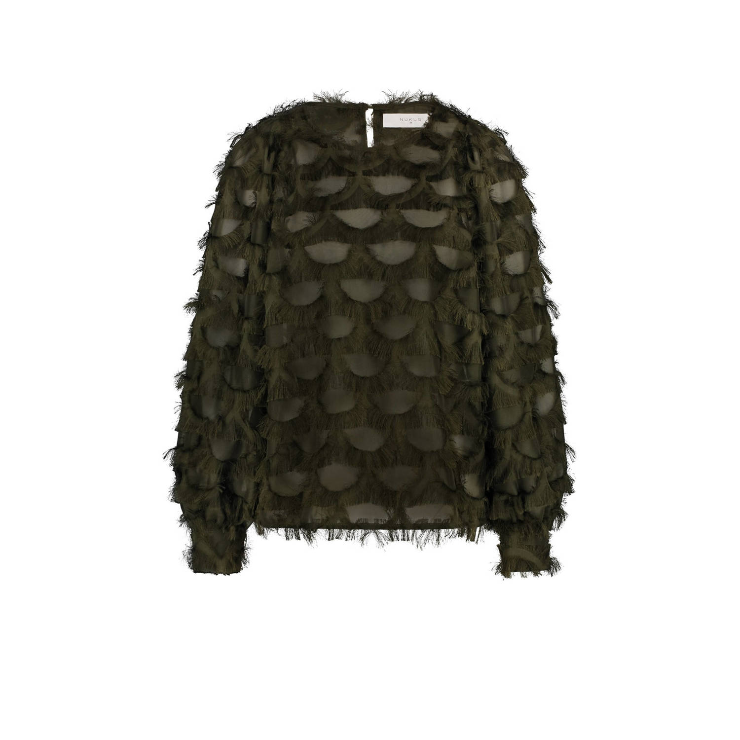 NUKUS blousetop Jade donkergroen