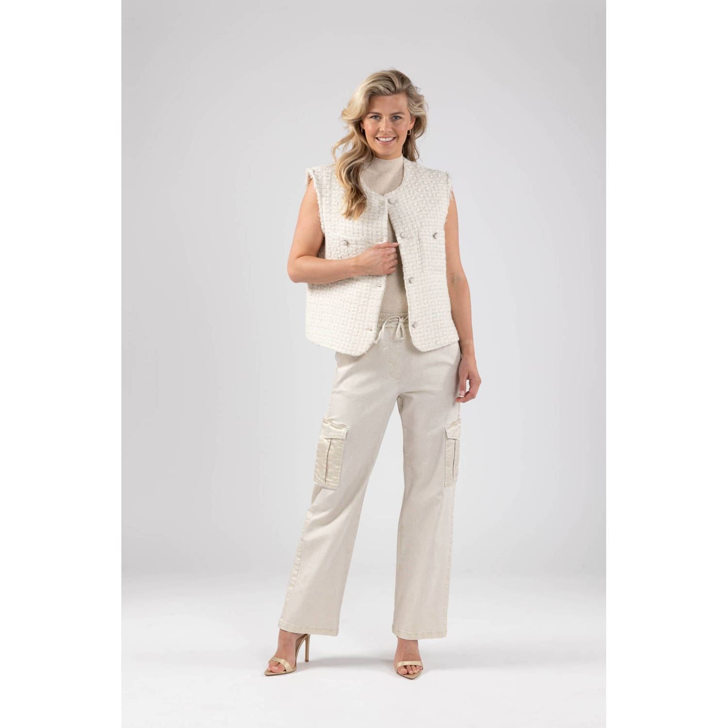 NUKUS gilet Arabella met wol wit