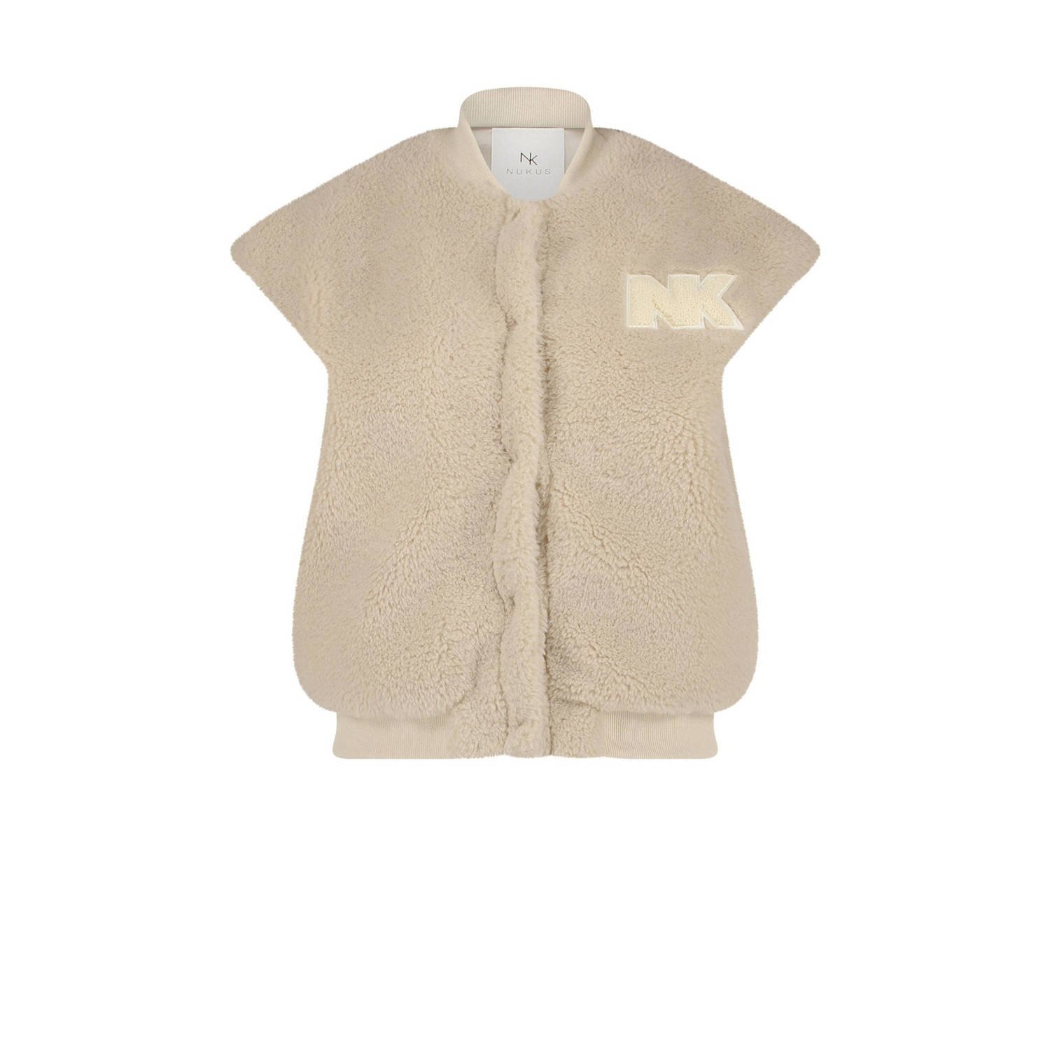 Nukus Elegante Zand Gilet voor Vrouwen Beige Dames