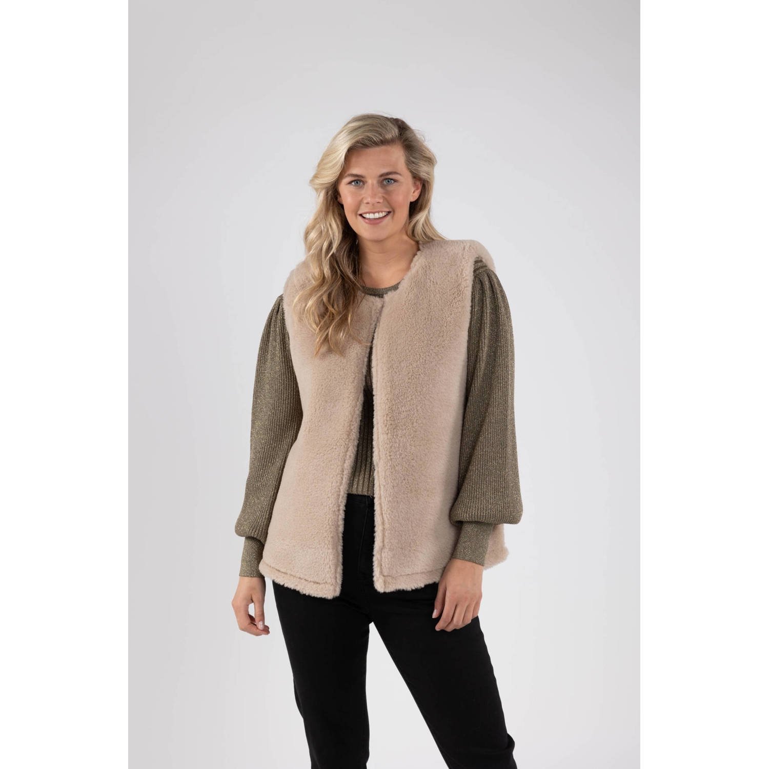 NUKUS gilet jillian lichtbruin bruin