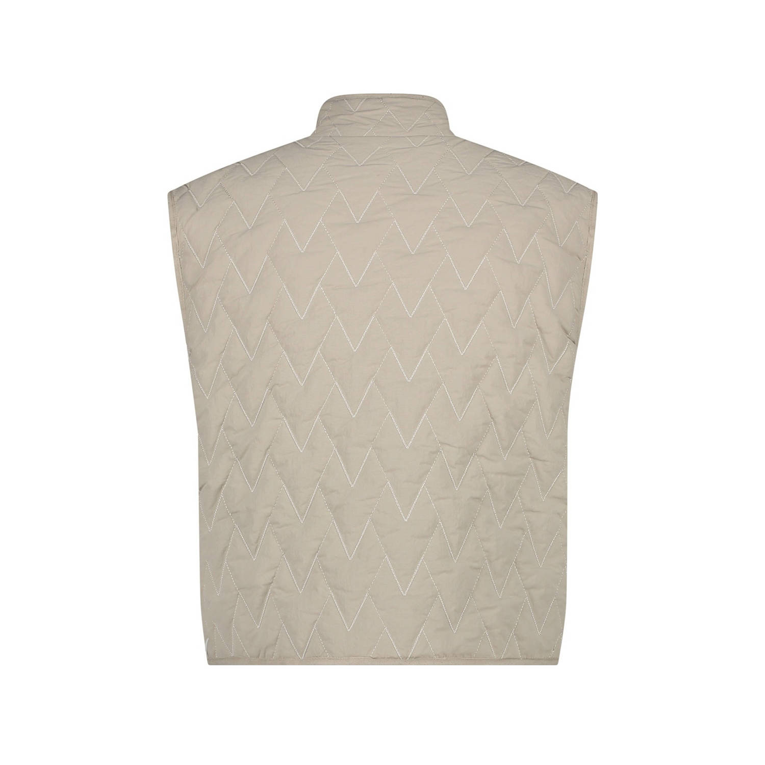 NUKUS gilet Tiana met all over print beige