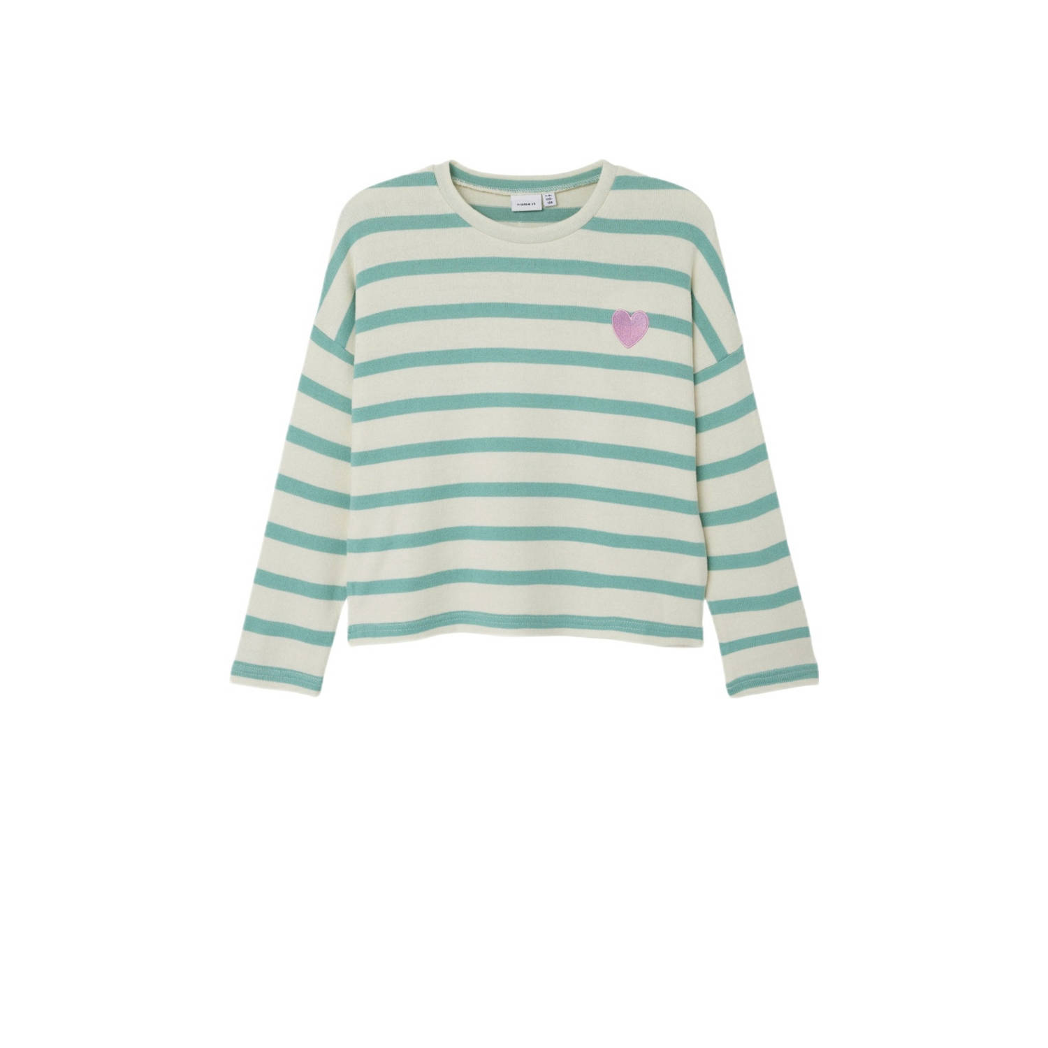 Name it KIDS gebreide trui groen Meisjes Viscose Ronde hals Streep 122 128
