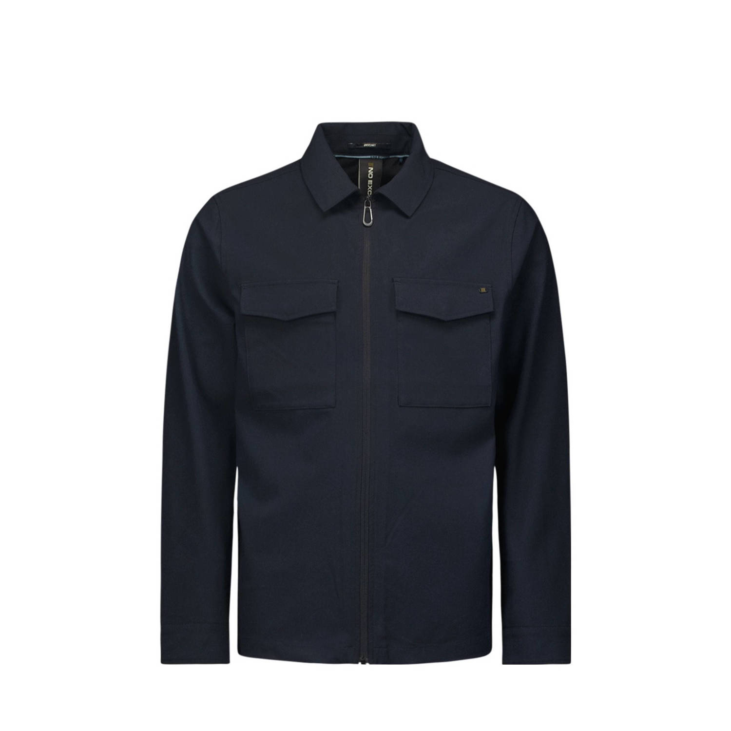 No Excess regular fit overshirt donkerblauw