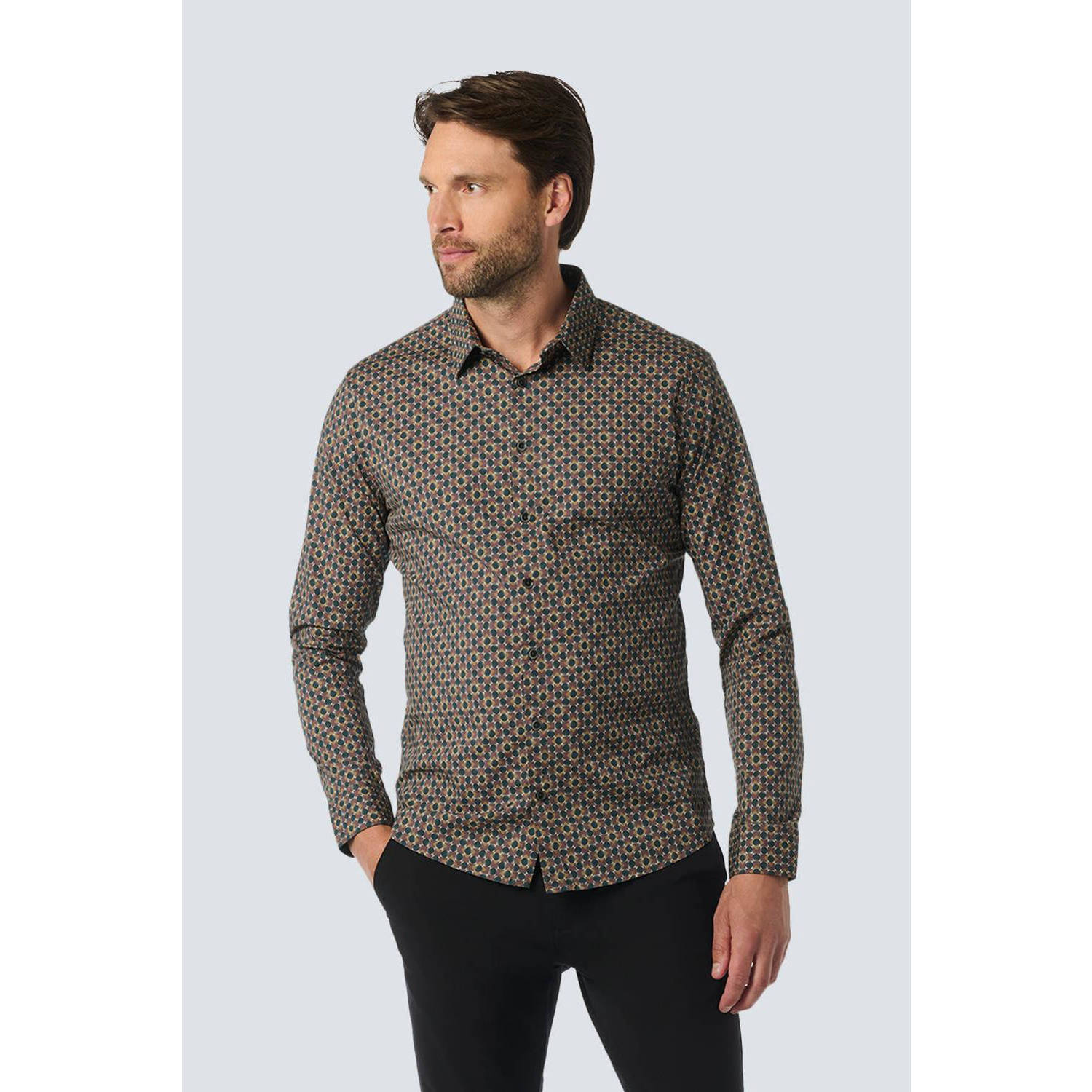 No Excess overhemd met all over print aubergine