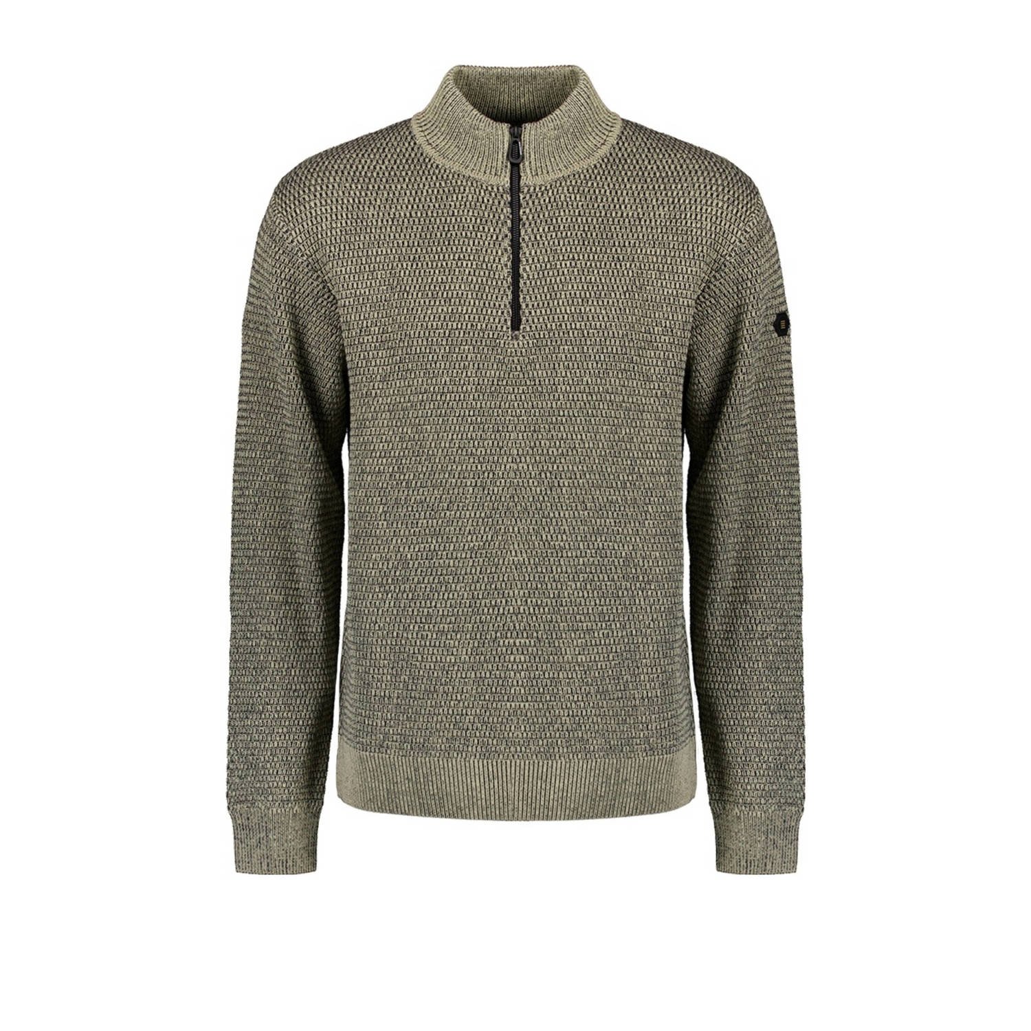 No Excess Melange Half-Zip Pullover Stijlvol Comfort Gray Heren