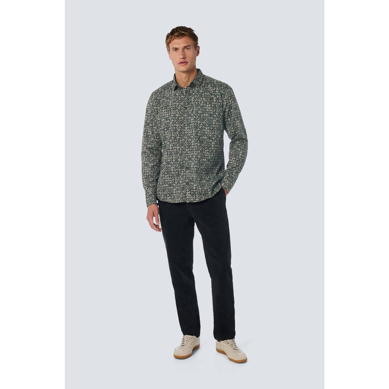 No Excess regular fit overhemd met all over print groen