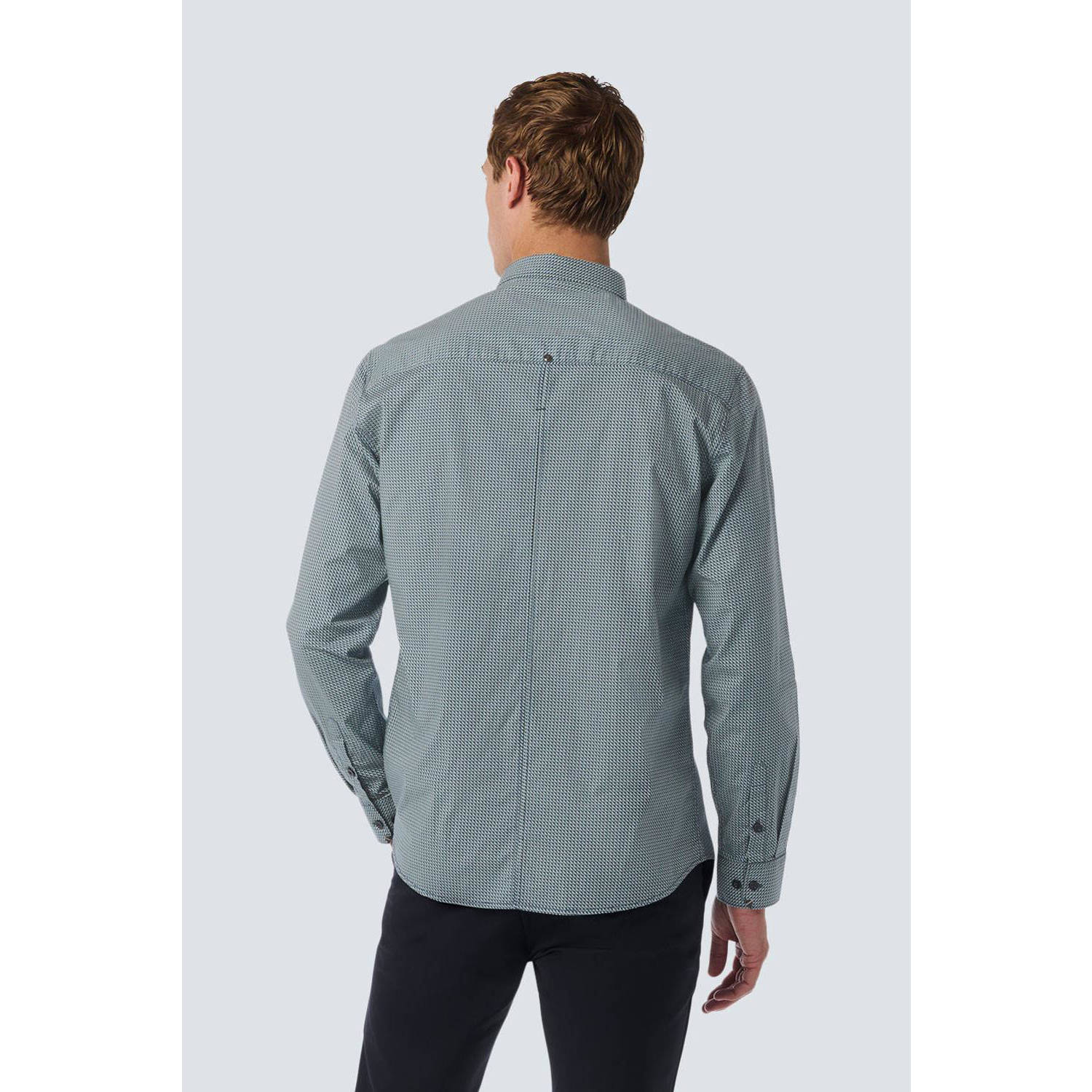 No Excess regular fit overhemd met all over print blauw