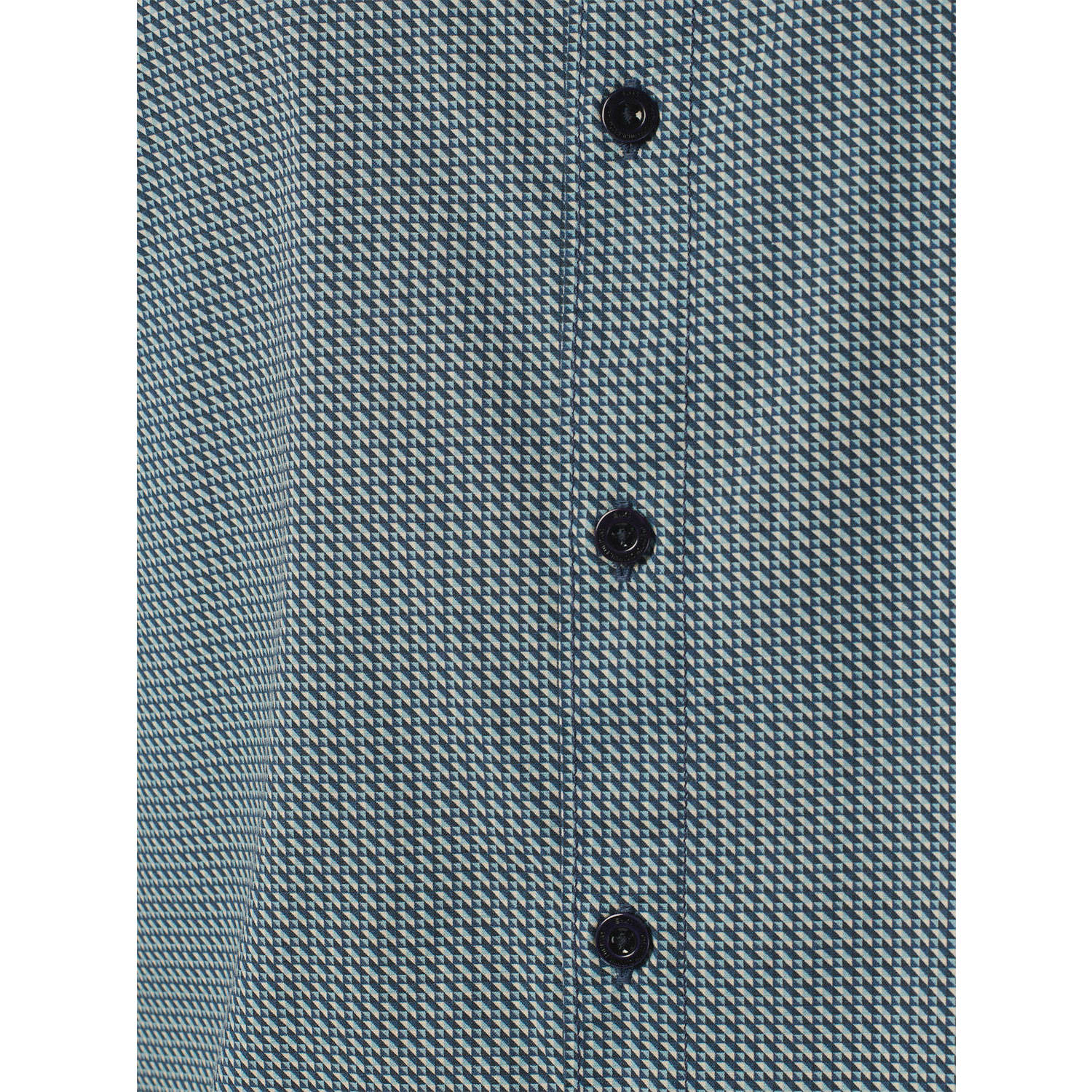 No Excess regular fit overhemd met all over print blauw