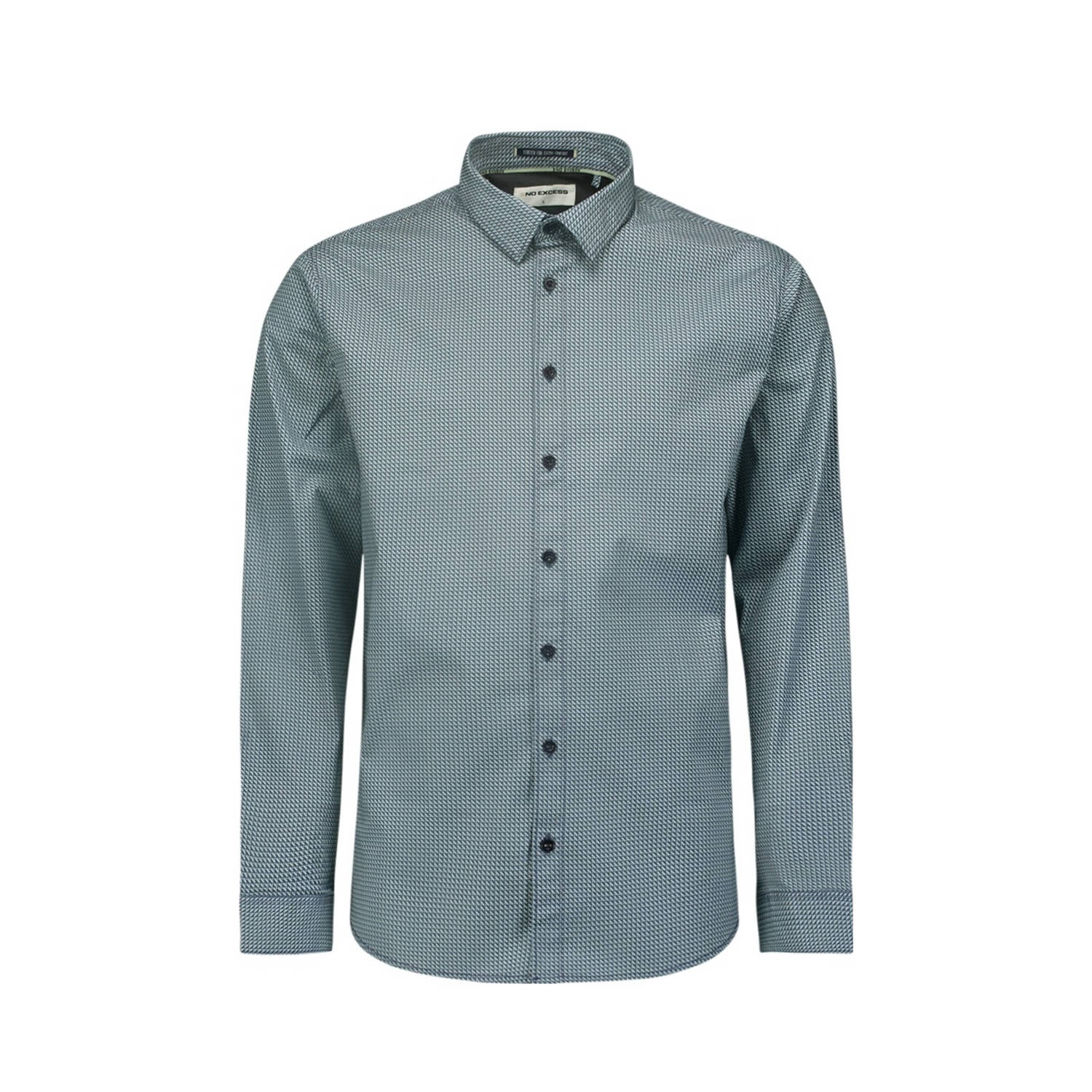 NO EXCESS Overhemd met lange mouwen met knoopsluiting en allover print