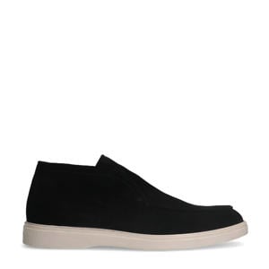 suède enkelboots zwart