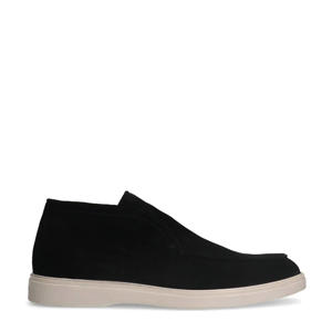 suède enkelboots zwart