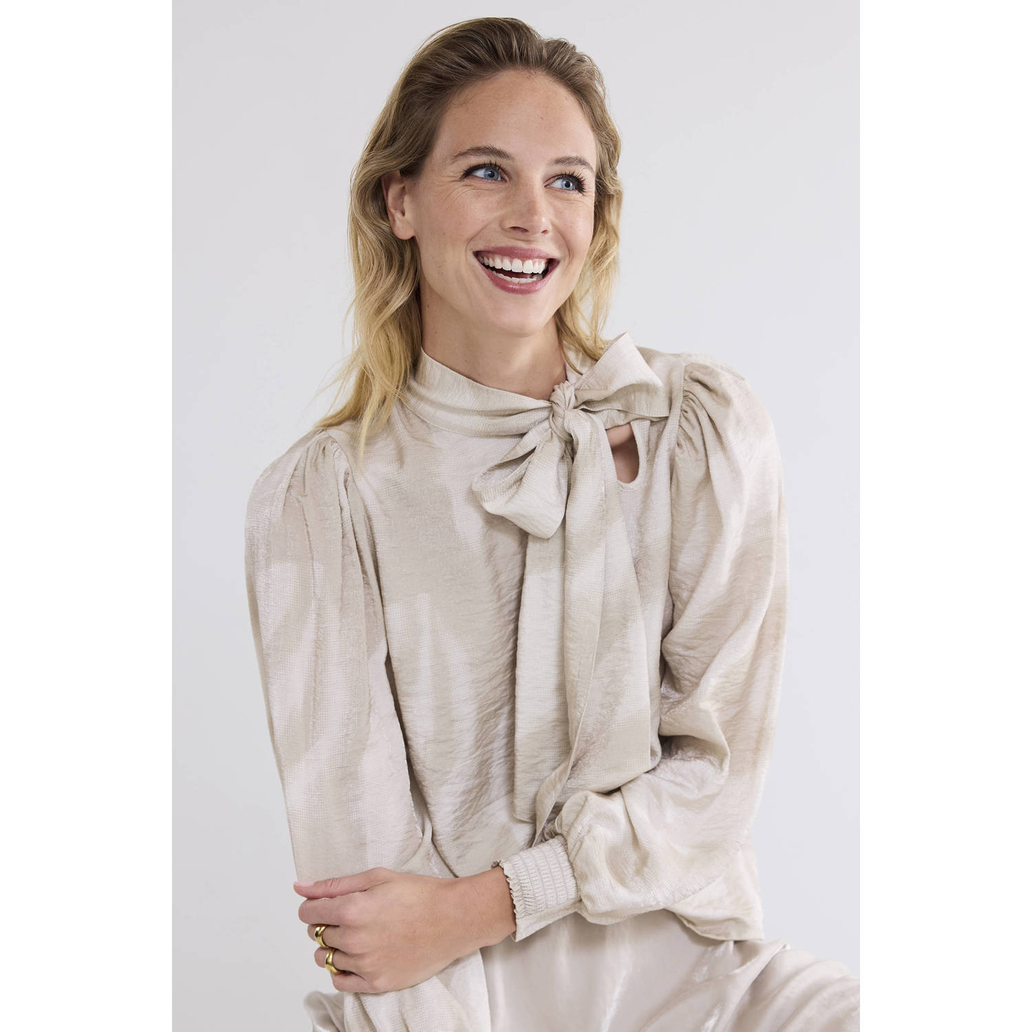 Summum Woman Veren Lange Mouw Top Beige Dames