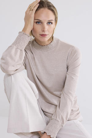 gebreide trui beige met lurex