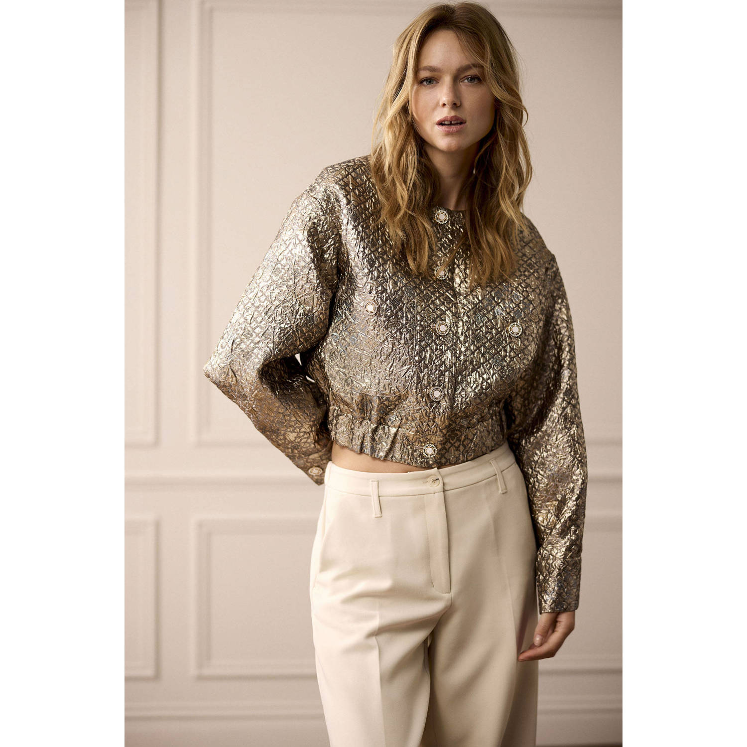 Summum Woman Lurex Jacquard Jas Multicolor Dames