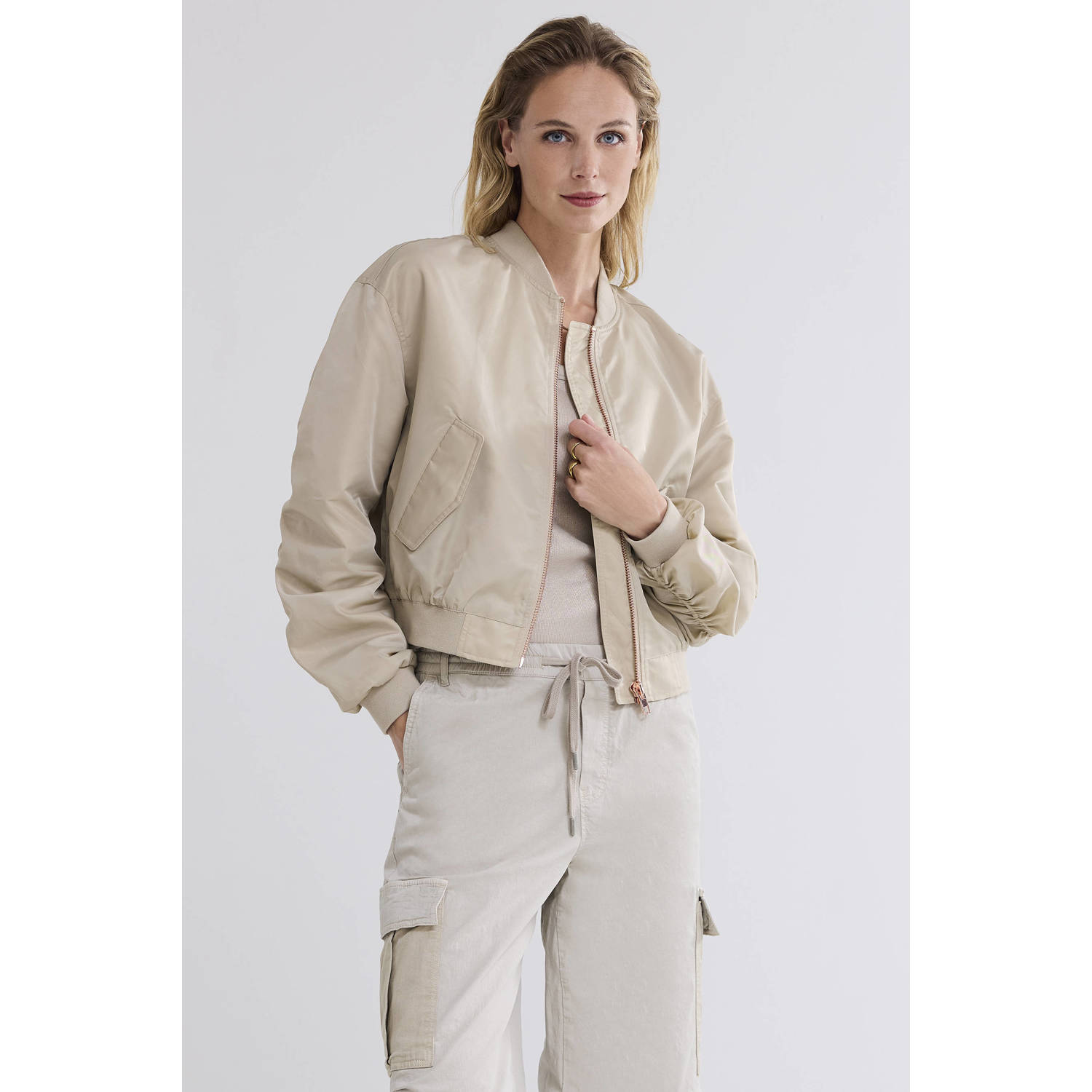 Summum Woman Beige Bomberjack voor vrouwen Beige Dames