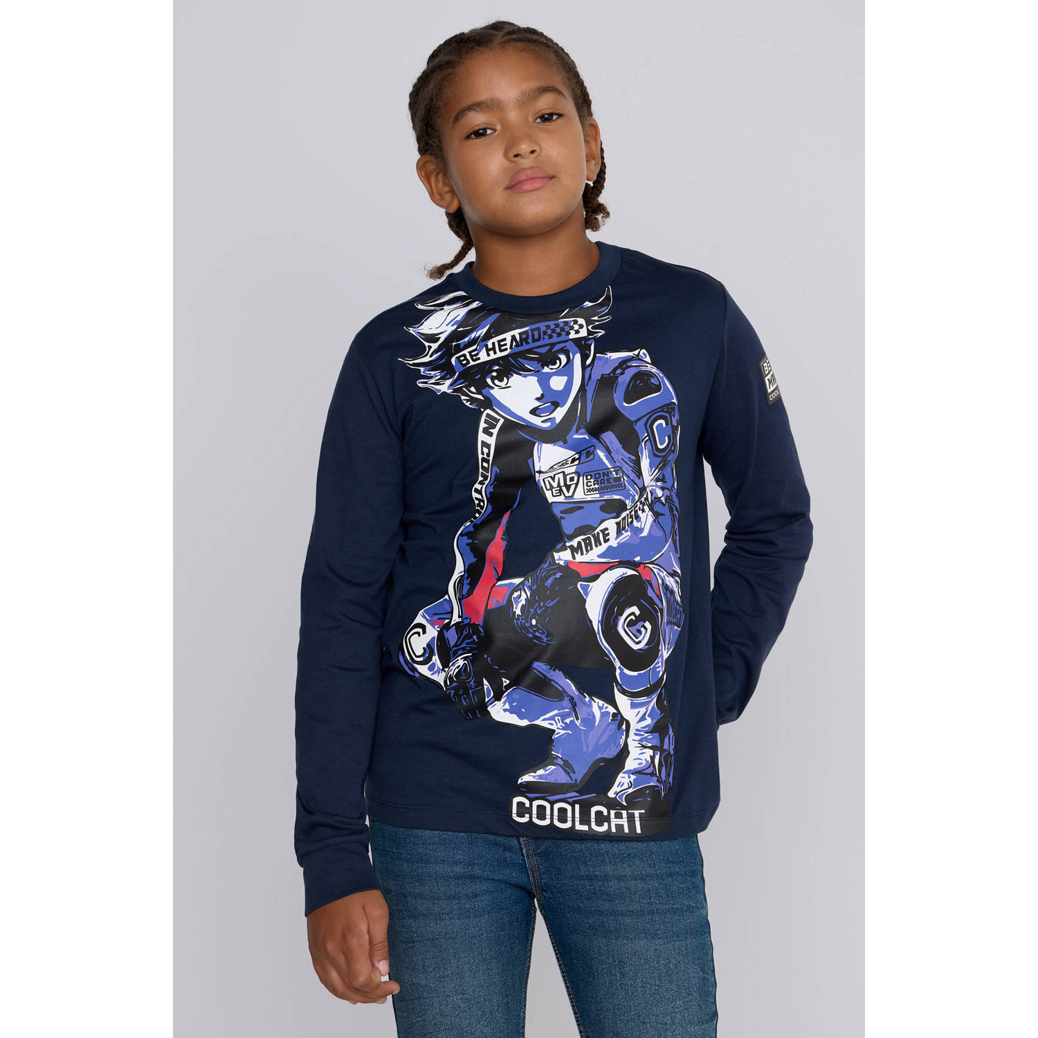 Coolcat Longsleeve T-shirt Theo met Motor Boy Print