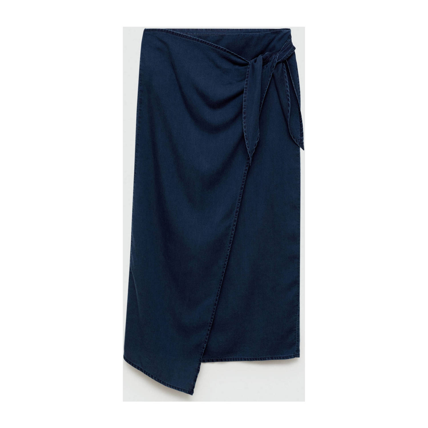 Mango midi rok donkerblauw