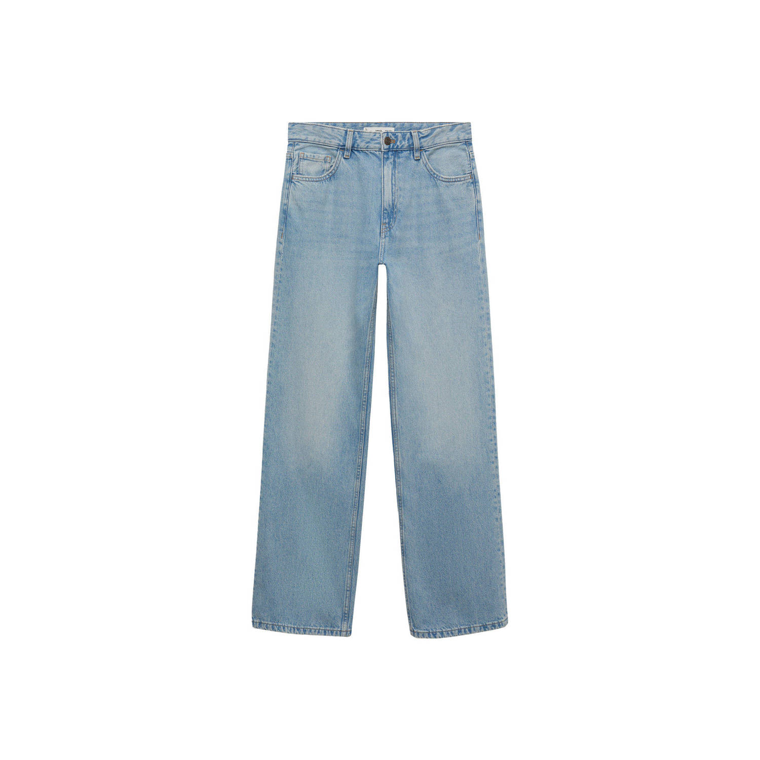 Mango high waist straight jeans light blue denim