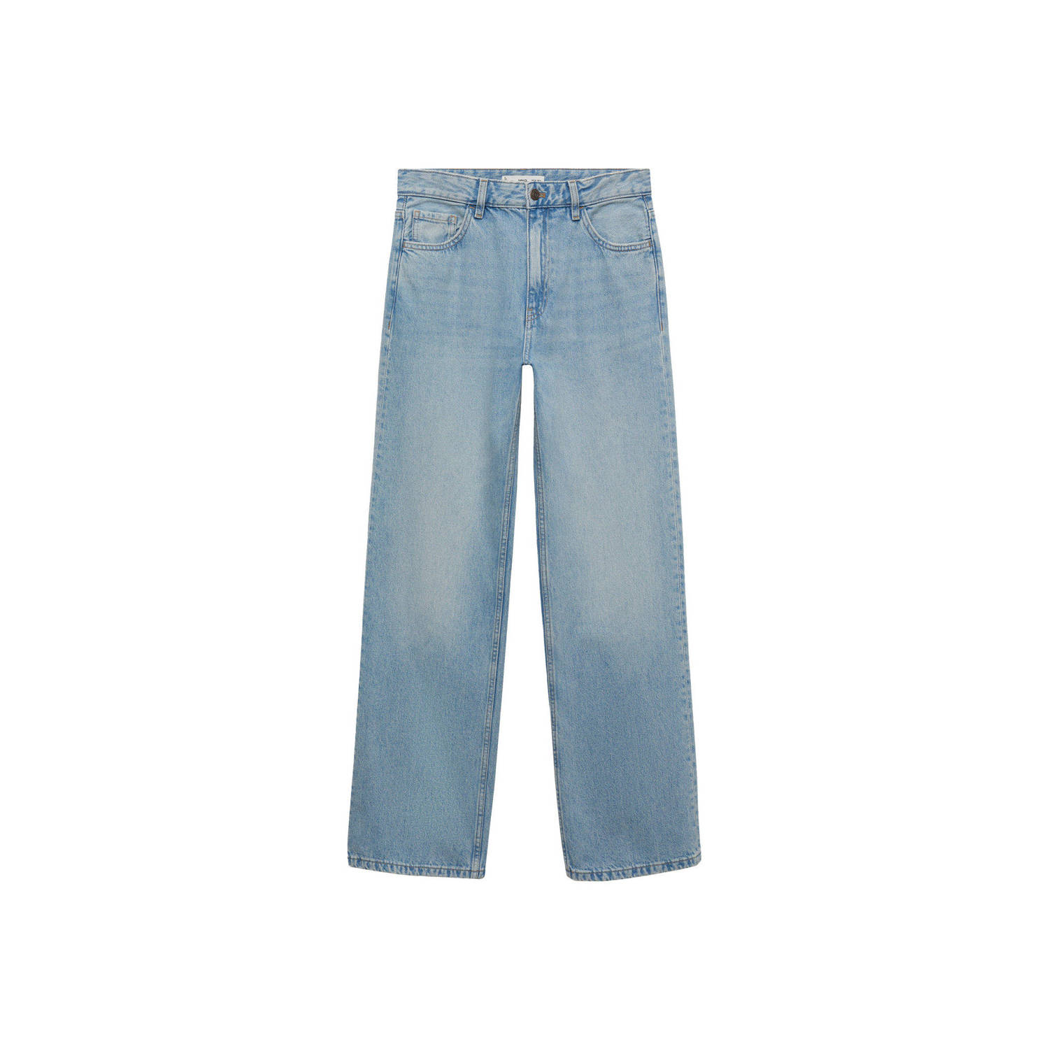 Mango high waist straight leg jeans light blue denim