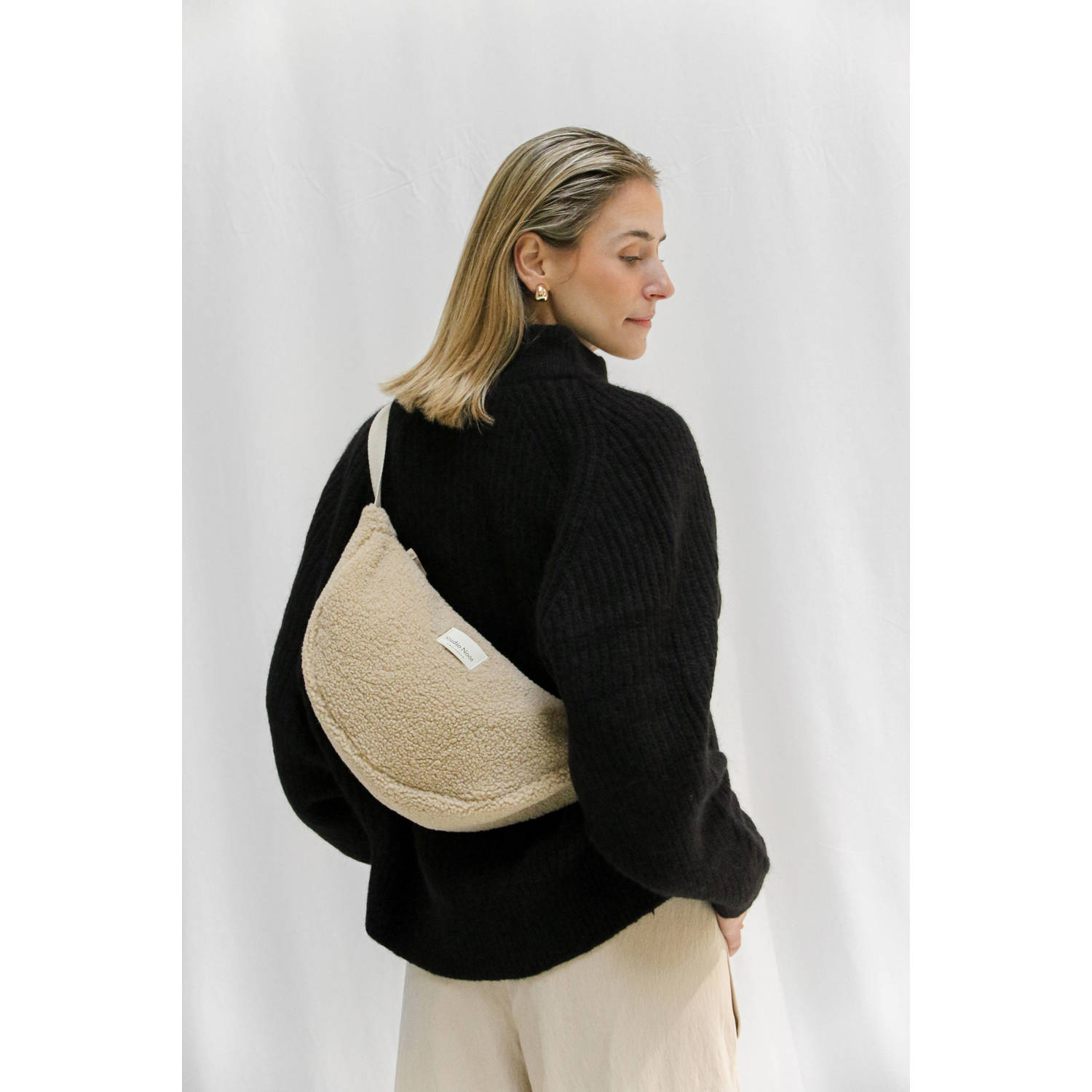 Studio Noos crossbody tas Teddy Maxi ecru